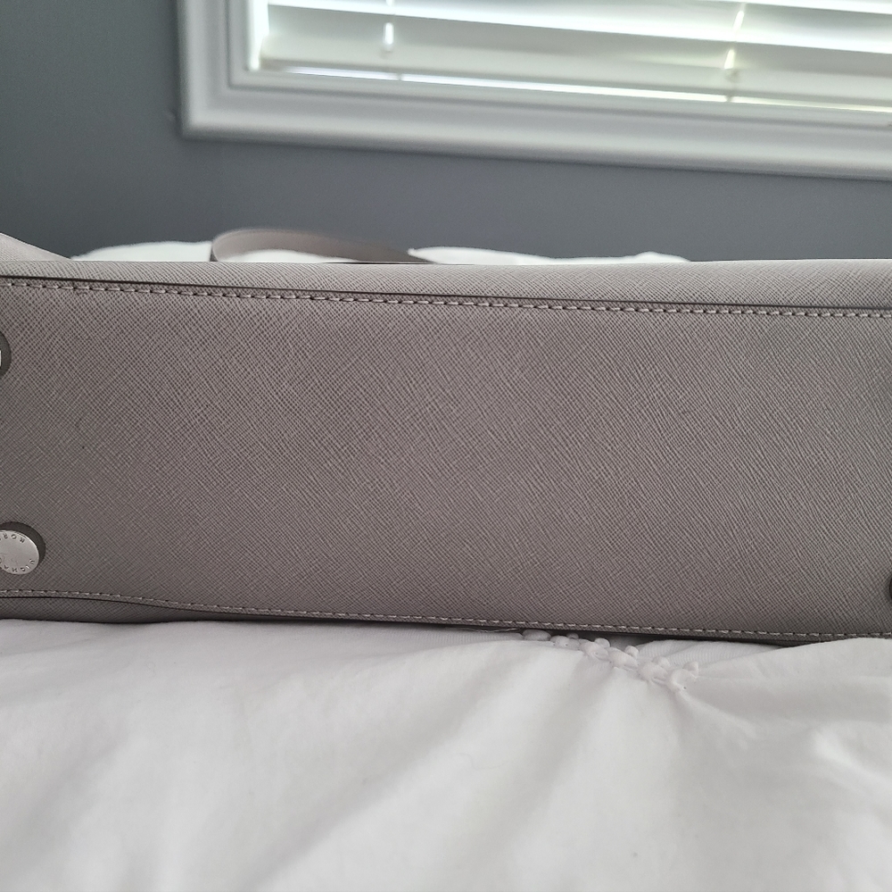 Michael Kors Sutton Saffiano Leather Satchel Grey Large - Picture 2 of 12
